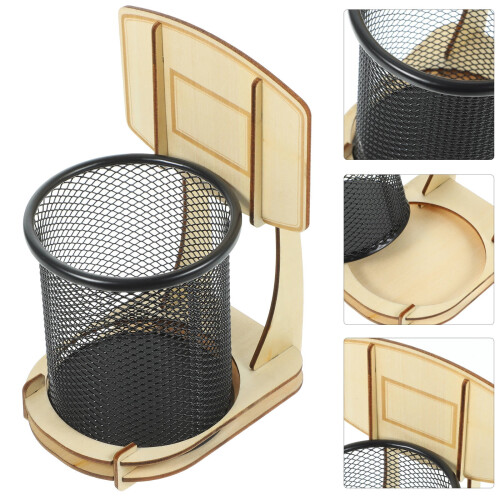 Set di portamatite in legno a tema basket
