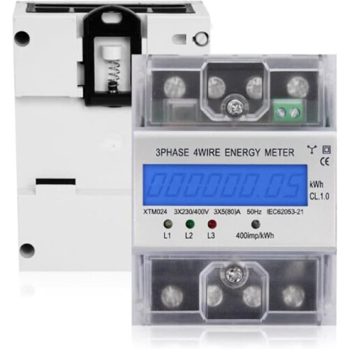 Driefase 4-draads kWh-energiemeter LCD5-100A 2
