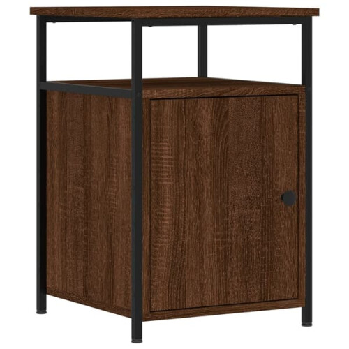 vidaXL κομοδίνο καφέ δρυς 40x42x60 εκ. από επεξεργασμένο ξύλο 1