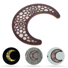 Applique murale décorative en bois en forme de lune (1 pièce)