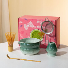 Matcha készlet bambusz habverővel, kanállal, szűrőhálóval, 5 darabos