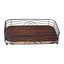 Servettenhouder voor op het bureau, rustieke vintage opbergrek