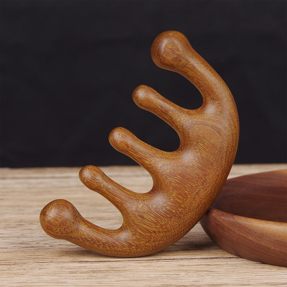 Natural Wood Wide-Tooth Hair Comb for Scalp Massage,
