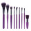 Set di pennelli KABUKI-MINERALS, viola e oro, 9 pezzi 4