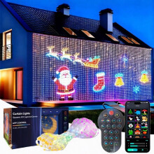 Inteligentne oświetlenie kurtynowe IP44, wodoodporne, 400 diod LED, 1600 kolorów