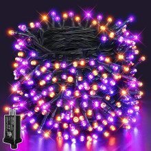 Luces LED de Halloween, 66 pies, 200 bombillas, 8 modos, resistentes al agua.