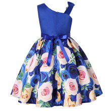 Girls' rose print shoulder dress for parties, 2025