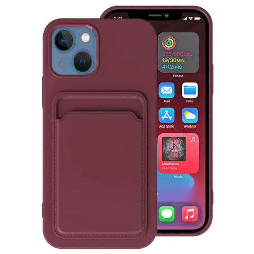 iPhone13 Mini tok kártyatartóval, piros 1