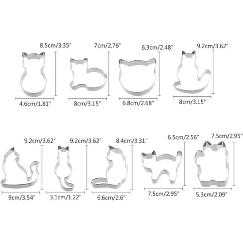 Stainless Steel Cat Cookie Mold Set 1