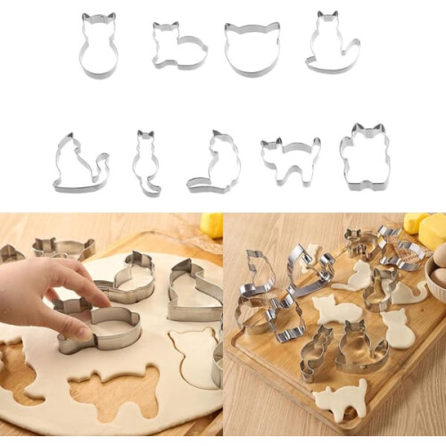 Stainless Steel Cat Cookie Mold Set 2