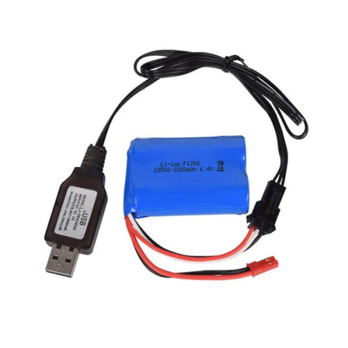 Φορτιστής ιόντων λιθίου για παιχνίδια RC, 6.4V/7.4V, τροφοδοσία μέσω USB 1