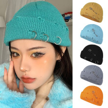 Gorro de invierno de lana tejido estilo pescador para hombres y mujeres.