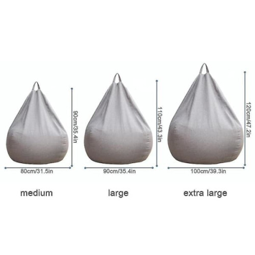 Housse de pouf d'intérieur grise 90 x 110 cm 1