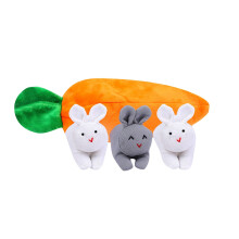 Portamonete a forma di coniglietto pasquale con 3 astucci a forma di carota