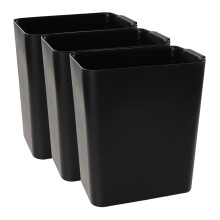 Cubo de basura de plástico negro de 4,5 galones (paquete de 3)