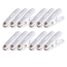 Cleme impermeabile din plastic pentru umerașe, fără cusături, pachet de 12