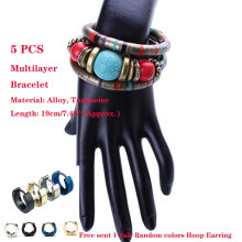 HEVIRGO bohemian turquoise kralen armbandenset 5 stuks