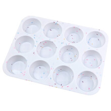 Teglia per muffin in silicone da 12 tazze, antiaderente e resistente al calore