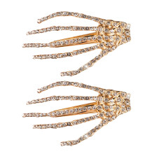 Barrettes à cheveux en forme de main squelette, style gothique, pour Halloween (2 pièces)