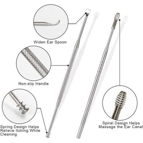 Earwax Removal Tool Kit Silver 12-Piece 2
