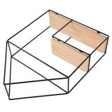 Wall-Mounted Double Shelf Iron and Wood 1 Piece