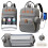Diaper Bag Backpack Grey with Changing Station USB Port 1