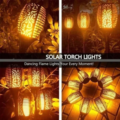 Solar fakkellantaarn met vlam (4-pack) 2