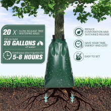 Sac d'arrosage pour arbres en PVC 20 gallons, arrosage goutte à goutte à diffusion lente, 1 pièce
