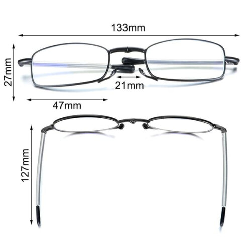 Faltbare Lesebrille Schwarz 1,0x 2