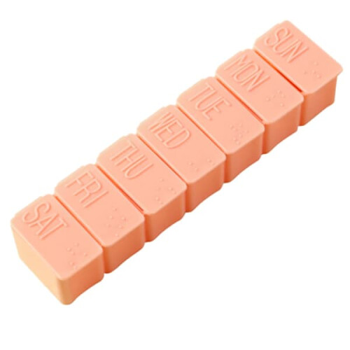 Scatola dei medicinali beige a 7 scomparti settimanale 2