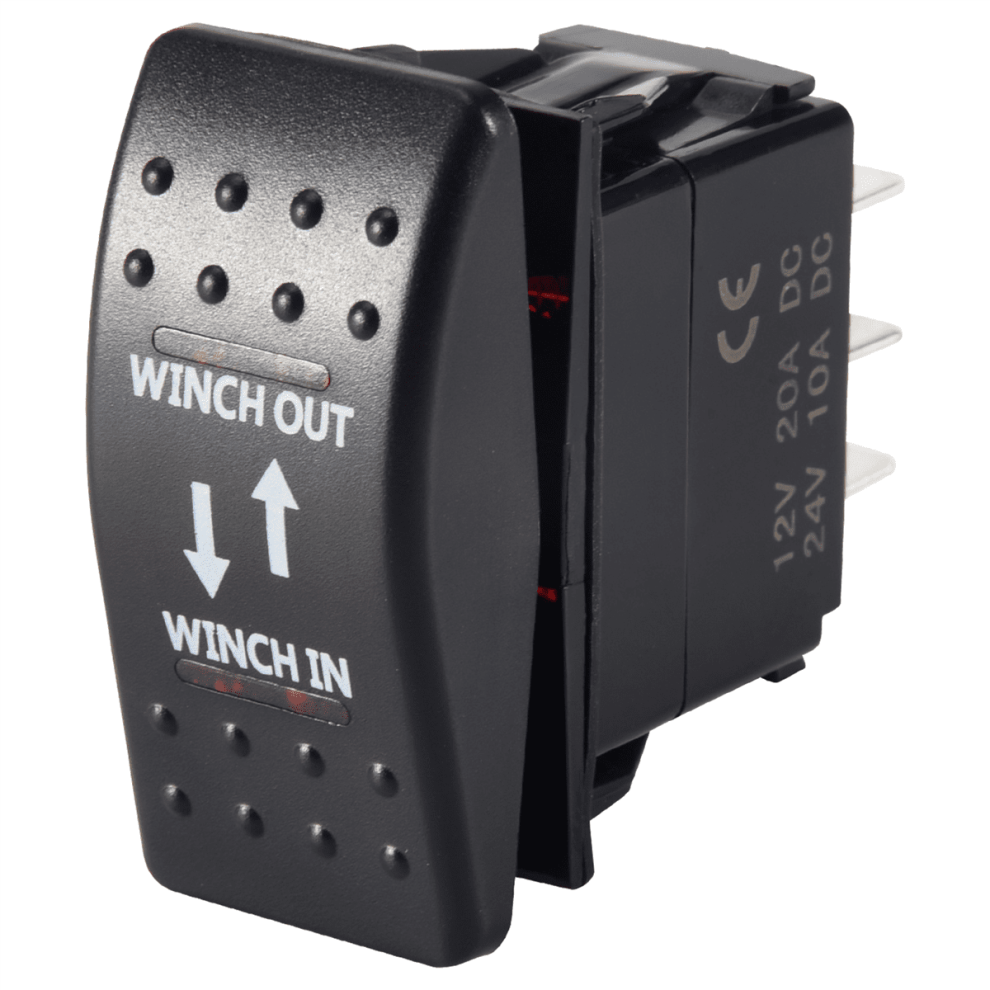 12V 20A Winch Rocker Switch On-Off-On With Led Red 9558633555134