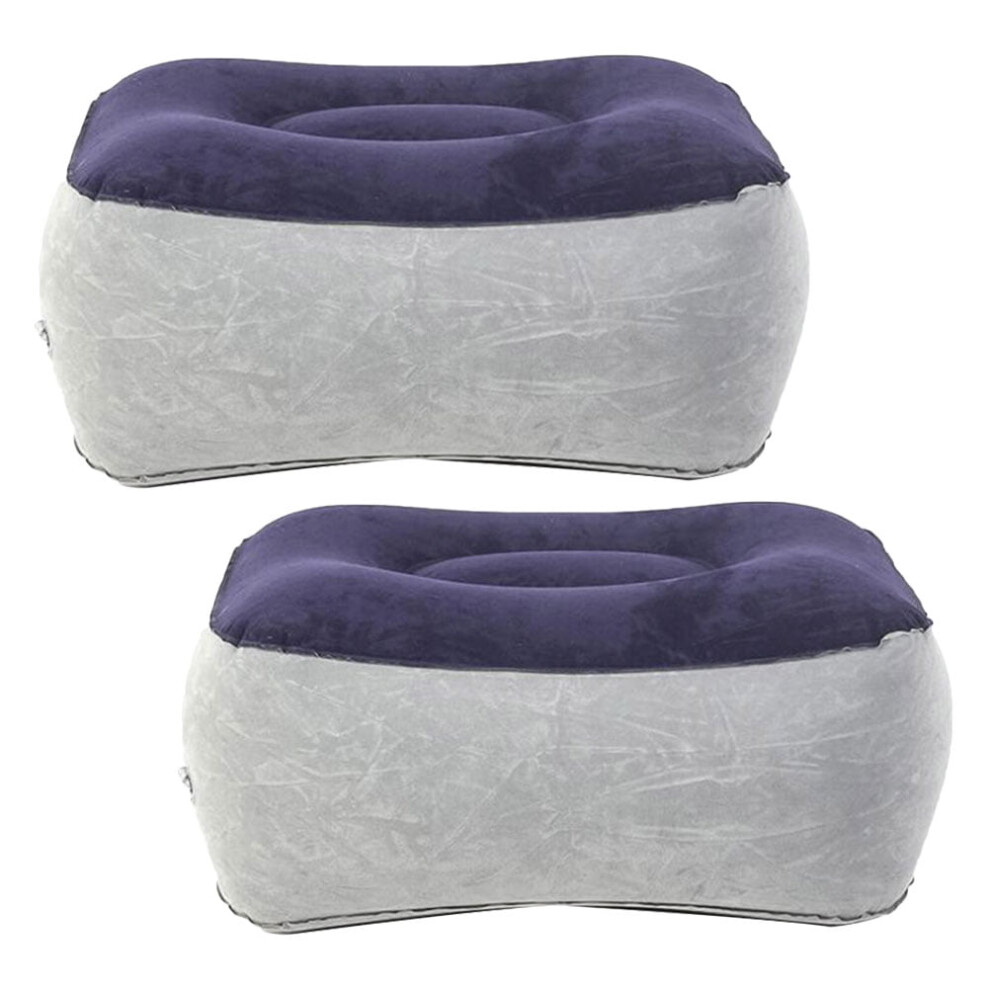 Inflatable Travel Foot Rest Adjustable Flocking Pillow 2 Pcs 9558633558531