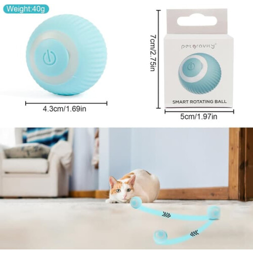 Interactive LED Cat Ball with 360 Rotation USB Powered 1