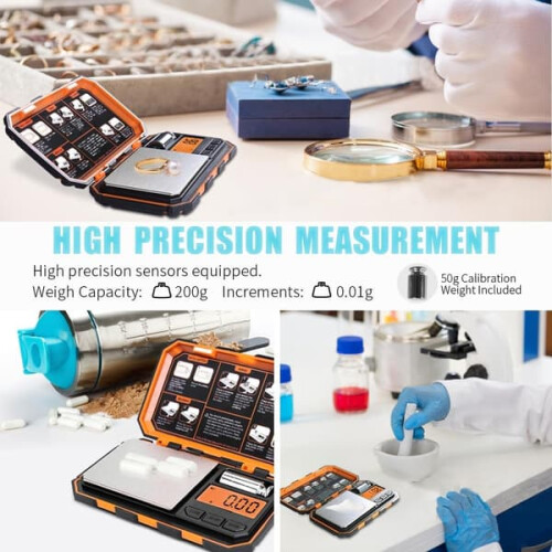 Ψηφιακή ζυγαριά τσέπης με οθόνη LCD 200g 0,01g 1