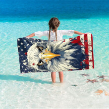 Microvezel strandhanddoek met aquarel vlagdesign, 29 x 58 inch