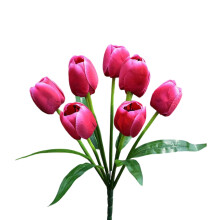 Tulipani artificiali di seta rosa acceso, 9 pezzi, 40 cm