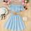 Ediodpoh Mädchen Freizeit-3-teiliges Set Blau Ärmellos Rüschen 2