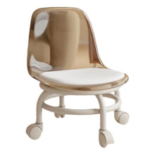 Tabouret Ă roulettes avec dossier et coussin en mousse, pivotant Ă 360
