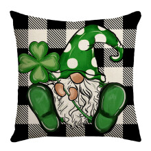 Povlak na polštář Shamrock s keltským uzlem a lněným vzorem 18x18 palců