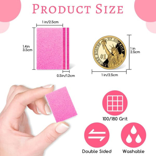 Mini blocchetti buffer per unghie in gel acrilico naturale, 50 pezzi 1