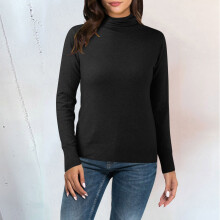 Maglia termica a collo alto da donna a maniche lunghe aderente