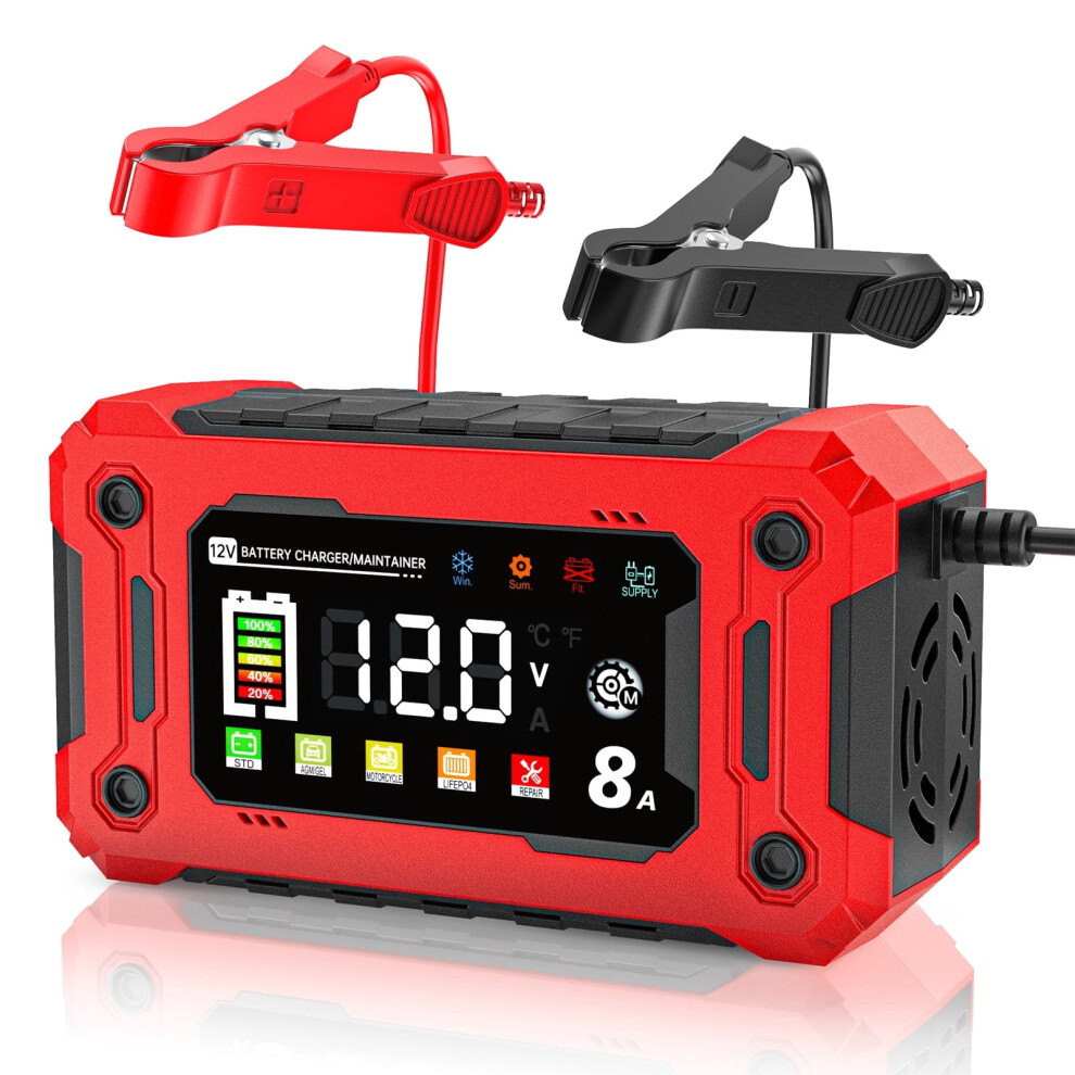 Smart 12V 8A Battery Charger With Temperature Compensation 9558633560732