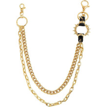 Unisex punk belt chain for pants with lobster clasp