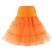 Jupon vintage en tulle pour femme, couleur unie, longueur genou