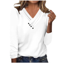Damen-Tunika-Top mit langen Ärmeln, lässig-elegante Bluse