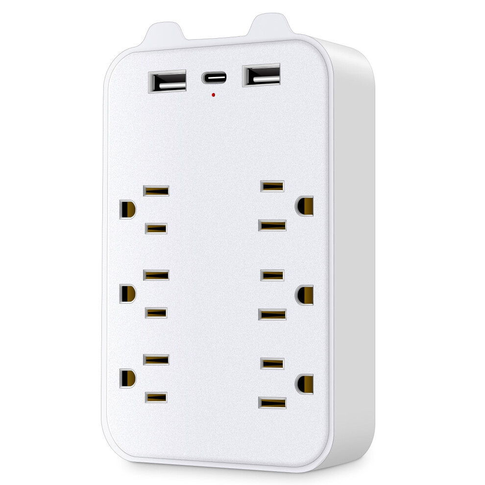 6-Outlet Power Strip With Usb And Usb-C Ports 9402001636430