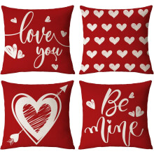 Housses de coussin pour la Saint-Valentin 18x18, motif cœur rouge, lot de