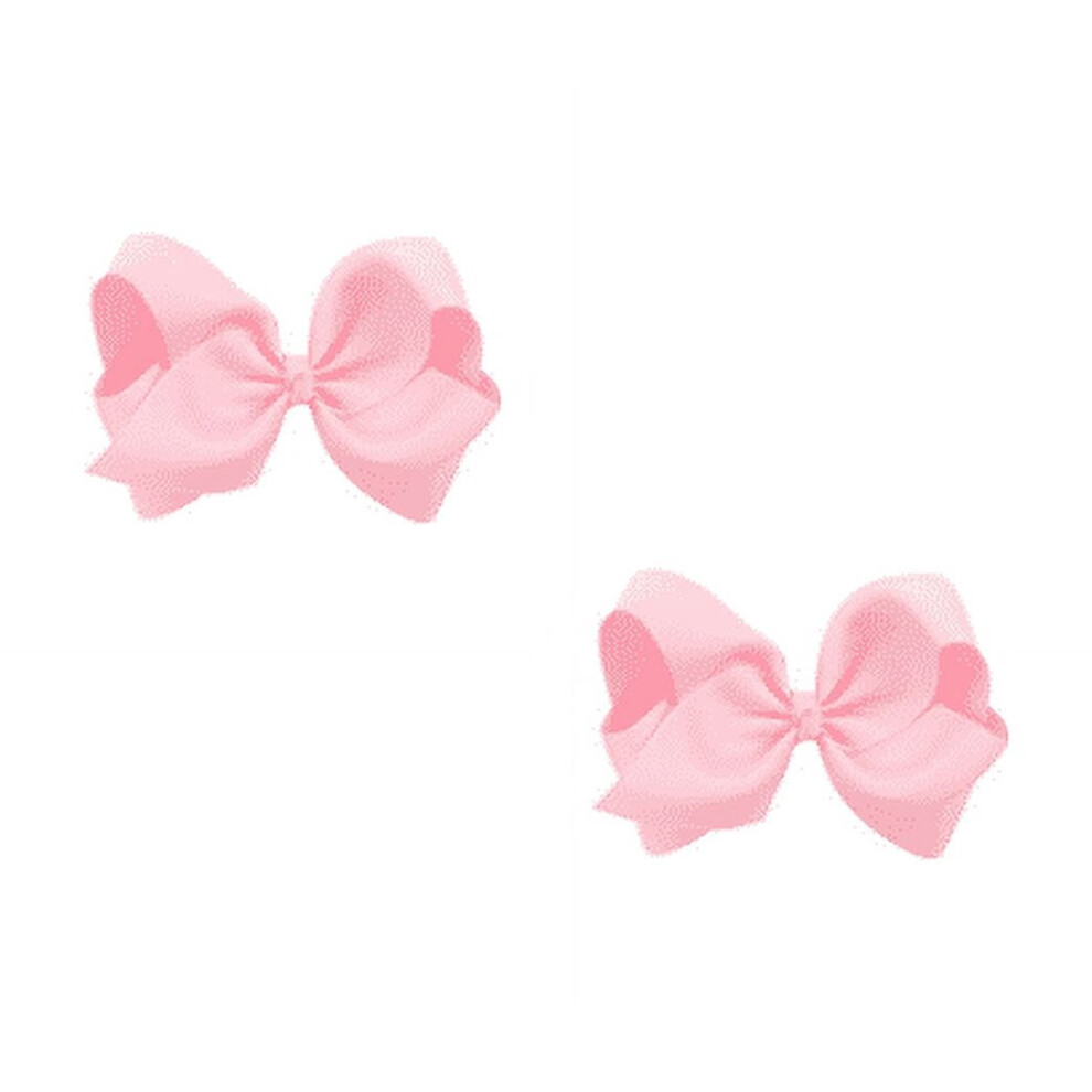 Big Bow Hair Clips for Girls Pink 2 Pcs