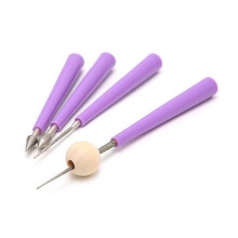 Jehla na vystružování otvorů pro korálky, tvar 0,6–3 mm, 4 ks
