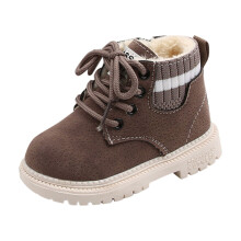 Botines infantiles de estilo británico, de punto, antideslizantes y cálidos (1 par)